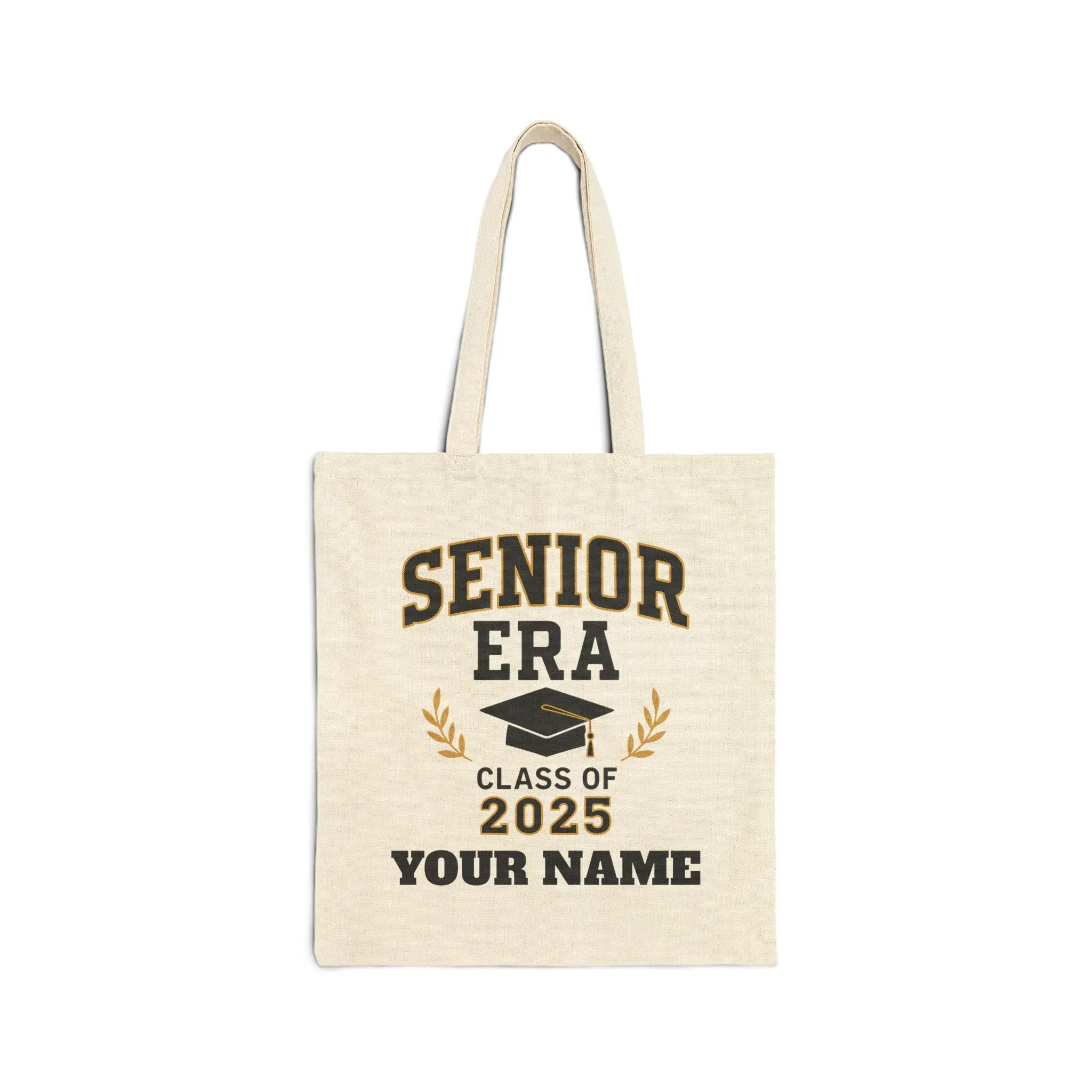 Senior Era Class of 2025 Cotton Canvas Tote Bag, Personalized Graduation Tote, Custom Name Senior Tote, Reusable Shopping Bag, Senior Gift