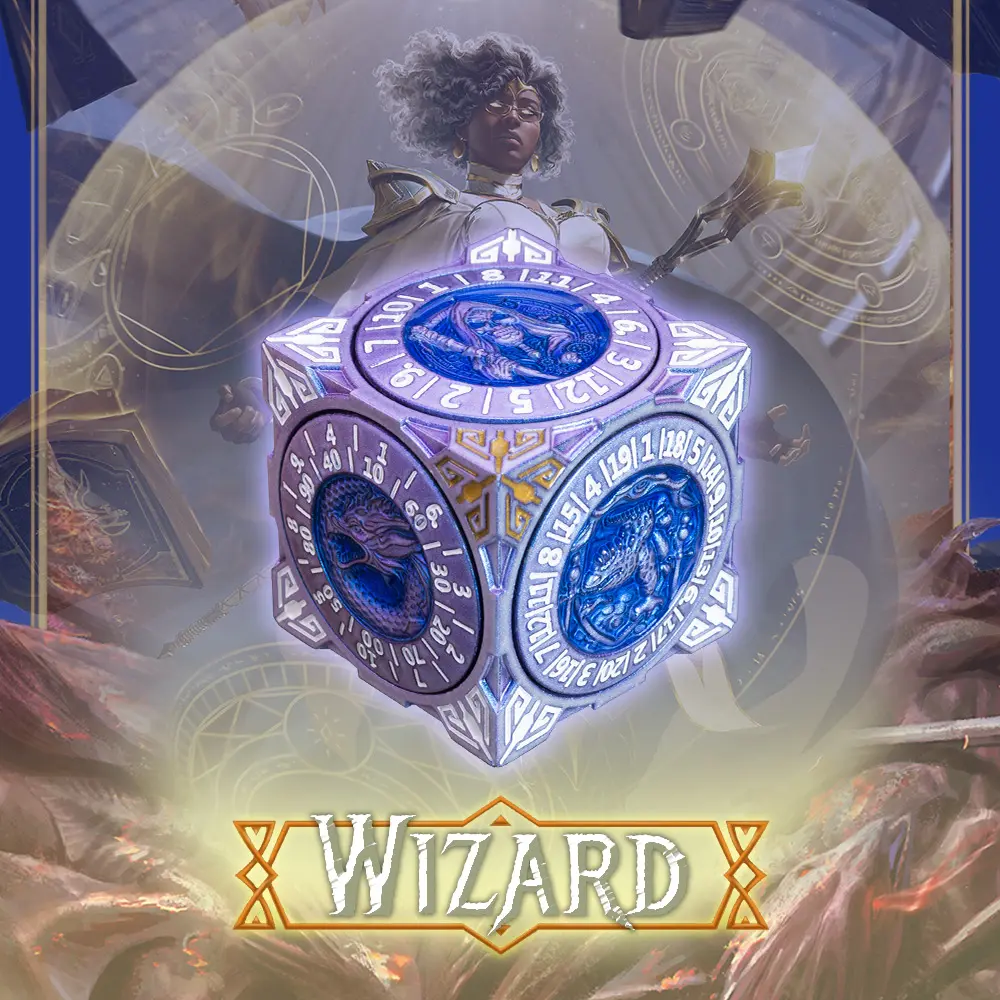 Masters Dice Relic #000 Class Legacy Spinner - 7-in-1 Dual-Spinner Metal Dice with Deep-Etched Engravings, Dual-Spin Mechanics