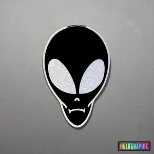 Retro Alien Sticker - Y2K Style Waterproof Holographic Decal