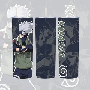 Kakashi Hatake V2 Anime Tumbler 20oz 40oz, Naruto Stainless Steel Travel Mug, Manga Insulated Cup With Handle & Straw, Gift For Anime Fans