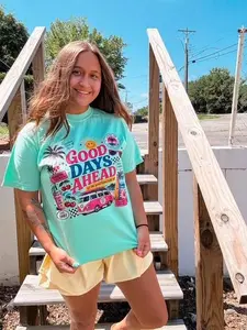 Good Days Ahead Beach Scene on Island Reef Comfort Color