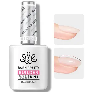 BORN PRETTY 8-in-1 Builder Nail Gel for Nail Extension Strengthener, Nail Glue, Base Coat Manicure French Nail Art DIY At Home Easy To Use halloween nails gel nail polish