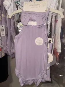 MilkBerry 3 Piece Set for Baby Girls - Head Band Onesie Shorts - Soft Rayon and Bamboo Material - 12M-18M-24M - Womenswear