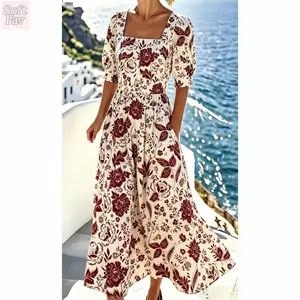 SoftFav 2026 Women's simple dress, summer women's clothing, casual basic style...Loose sleeveless dress, suitable for beach vacations and outings, women's summer apparel, women's clothing, party dress, minimalist A-line dress