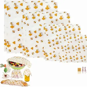 Beeswax Food Wrap (Set of 7) Sustainable Alternative to Aluminum Foil and Albal Paper - For Fruits, Vegetables, Bread, Cheese and Other Foods Bakeware Utensils