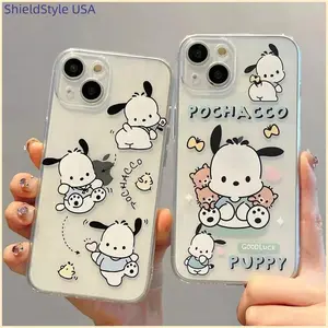 Cute Pochacco Goodluck Honey Cartoon Phone Case For iPhone 16 15 14 13 12 11 Pro Max XR XS Max 7 8 Plus MINI Y2K Kawaii Cover Screen Protector Protection Protective Casing Cellphone Shockproof Smartphone Unique Creative