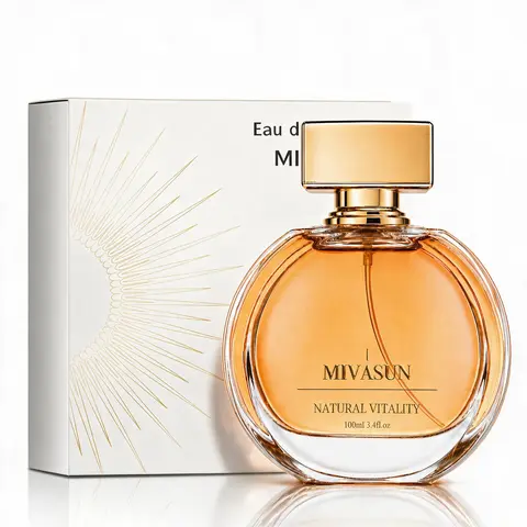 Mivasun Women's Luxury High-End Gourmand Floral EDP Perfume - 3.4oz (100ml) Natural Youth Scent, Floral Fruity Scents, Chemical Free, Jasmine Rose Melon Notes, Long Lasting Daily Wear Spray, Clean Girl Signature, Apply to Pulse Points