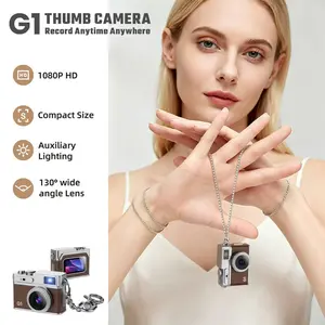 Portable 1080P HD Mini Camera, Wearable Necklace Clip-On, Wide-Angle Lens, IPS Screen, 50-Mins Recording, Compact Lifecam for Vlogs