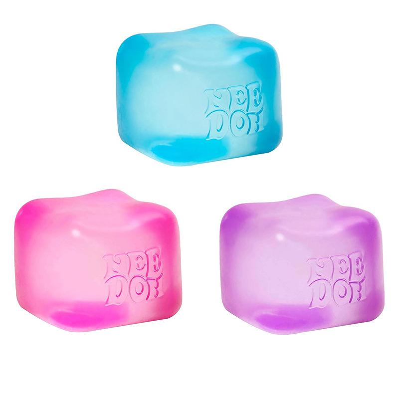 NeeDoh Nice Cube ice cube squishy, slow-rising stress relief cube, sensory fidget toy that helps relieve anxiety and release stress