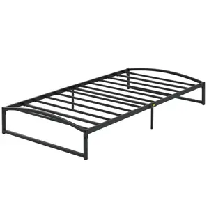 Garvee Low Bed Frame King Size, 10 Inch Heavy Duty Metal Platform King Bed Frame with Arch Design, Easy Assembly, Strong Bearing Capacity, Under Bed Storage, No Box Spring Needed - Black