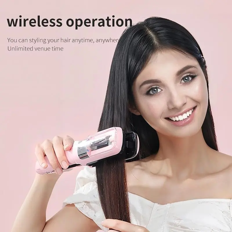 Electric hair straightener, Travel hair straightener, portable rechargeable Wireless straightener, automatic hair detangling device, creates smooth hairstyle, Lightweight styling tool, gift for women