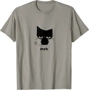 Meh Black Cat Funny T-Shirt - Latellestcha Shop 58B097VSYSG3
