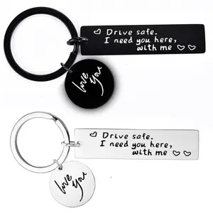 Drive Safe Keychain I Love You I Need You Here With Me Keychain Christmas Gifts for Boyfriend Husband Dad