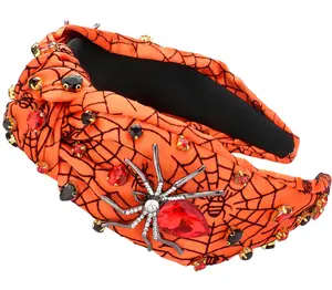 Metal Spider Pointed Stone Cluster Embellished Knot Headband