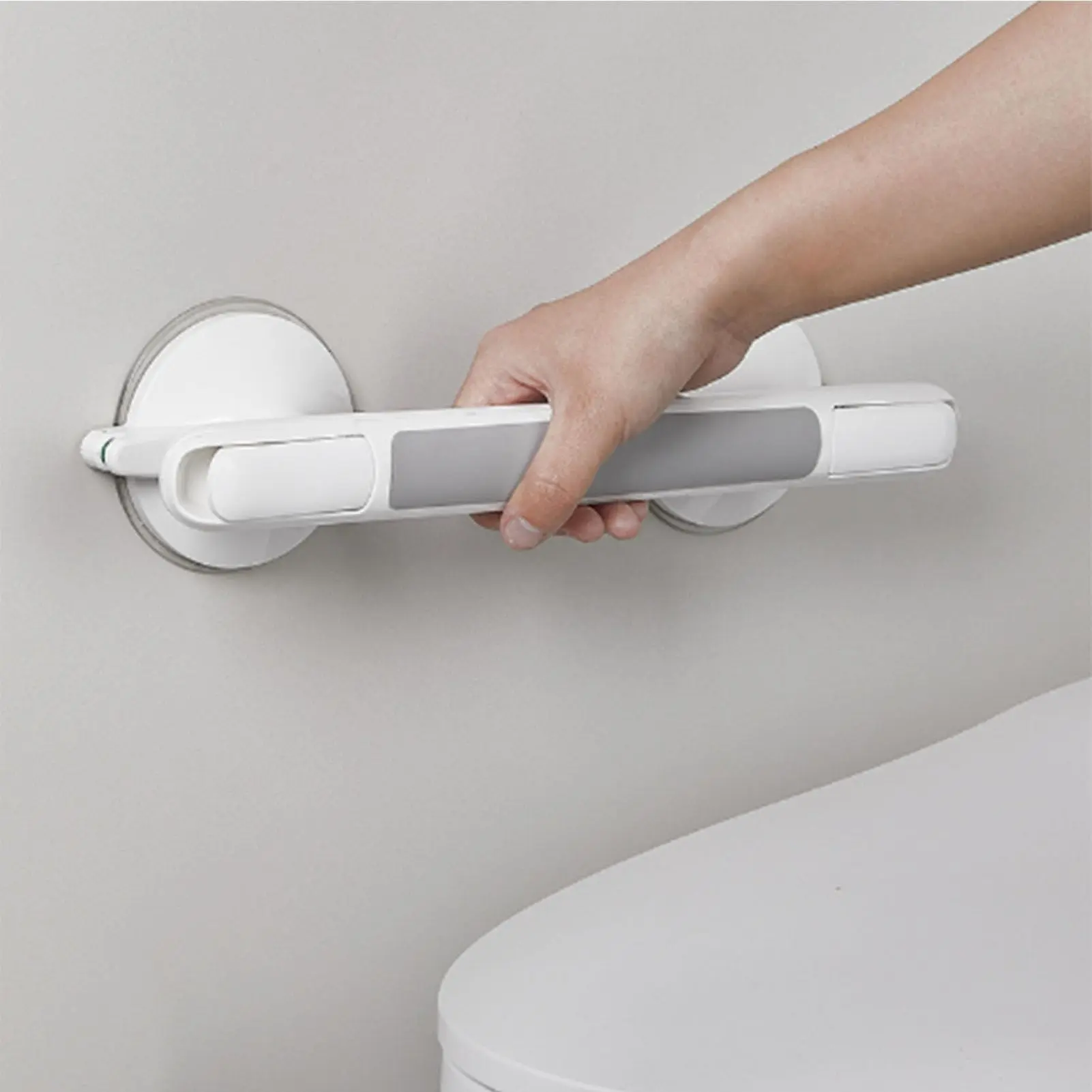 Non perforated Suction Cup Safety Armrest Durable Plastic Anti skid Grip Anti drop Anti skid Railing Non perforated Suction Cup Bathroom Handle for Balancing Auxiliary Anti skid Shower Tub Safety Armrest