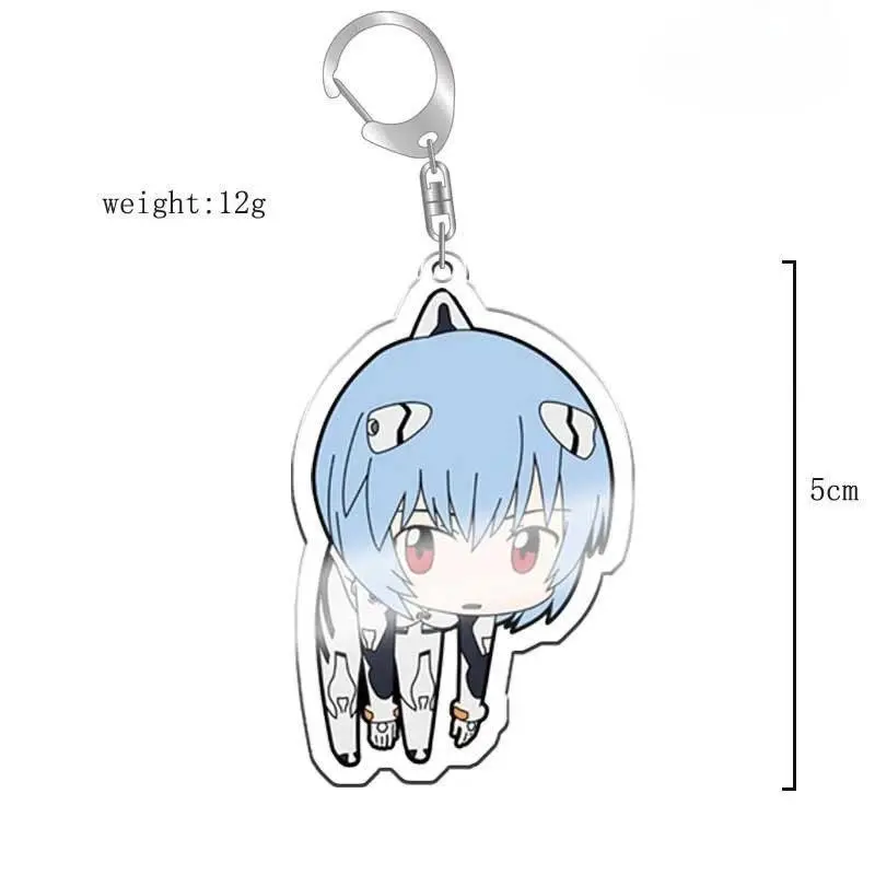 NEON GENESIS EVANGELION Q-Version Acrylic Keychain - Ayanami Rei & Asuka Anime Cartoon Accessory, Home Decor Statue Figurine Accent