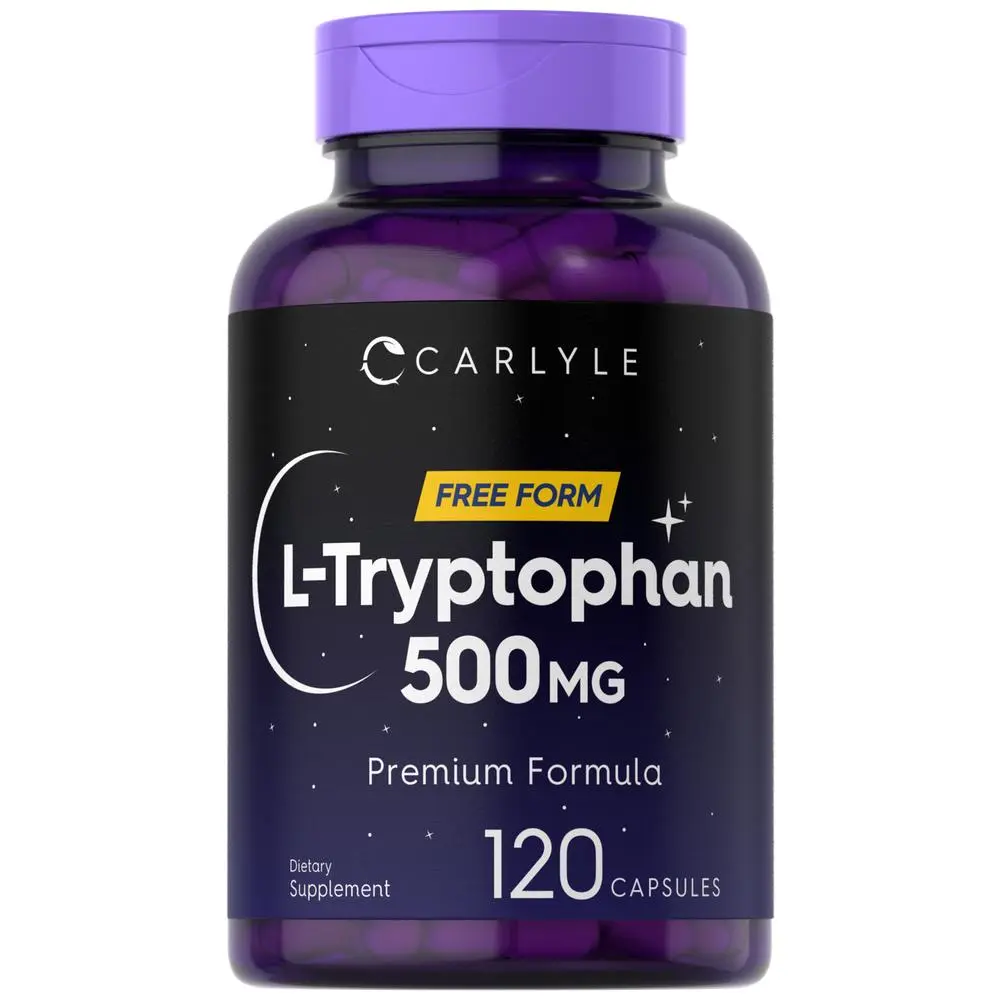 Carlyle L-Tryptophan 500mg | 120 Capsules | Amino Acid Supplement | Free Form | Premium Formula | Non-GMO & Gluten Free Carlyle L-Tryptophan 500mg | 120 Capsules | Amino Acid Supplement | Free Form | Premium Formula | Non-GMO & Gluten Free