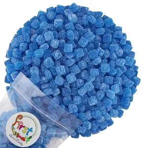 BLUE RASPBERRY SOUR CHEWY CUBES CANDY 2 LB Snack Sweet