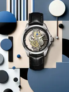 A popular men's hollowed out belt business Korean style casual quartz watch Analog Watches