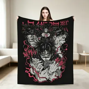 Jujutsu Kaisen Super Blue Blood Manipulator Pattern Blanket - Super soft and comfortable, lightweight and breathable, suitable for bedrooms, sofas, lounge chairs, etc.