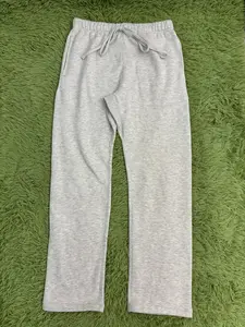 Men Uncuffed Sweatpants Gray Elastic Drawstring Waist with Side Pockets, Comfortable Casual Streetwear for Daily Outings, Gym and Everyday Wear
