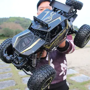 Oversized Remote Control Car Drift Off-Road Vehicle Four-Wheel Drive Climbing Monster Truck High-Speed Racing Boy Charging Luminous Toy 7.2v 500mah Batteries