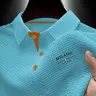 【Black Friday】 Y314MILANO Men's Summer Polo Shirt, Casual Quick-Dry Breathable Polo Shirt, Striped & Letter Pattern, Sporty Slim-Fitting Top, Men's Essential Clothing