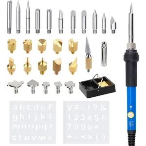 32PCS Wood Burning Kit Adjustable Temperature Soldering Iron Tool for DIY Wood Carving Embossing Craft Projects Wood Burner Pen Set for Adults and Beginners