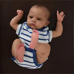 Realistic Reborn Baby Dolls 23 Inch Real Life Baby Newborn Doll with Cloth Body Vinyl, Newborn Lifelike Weighted Toddler with Painted Hair for Ages 3+ Gift