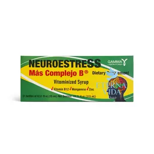 Neuroestress Más Complejo B Vitaminized Syrup with Vitamin B12 Manganese & Zinc 10.2 fl oz