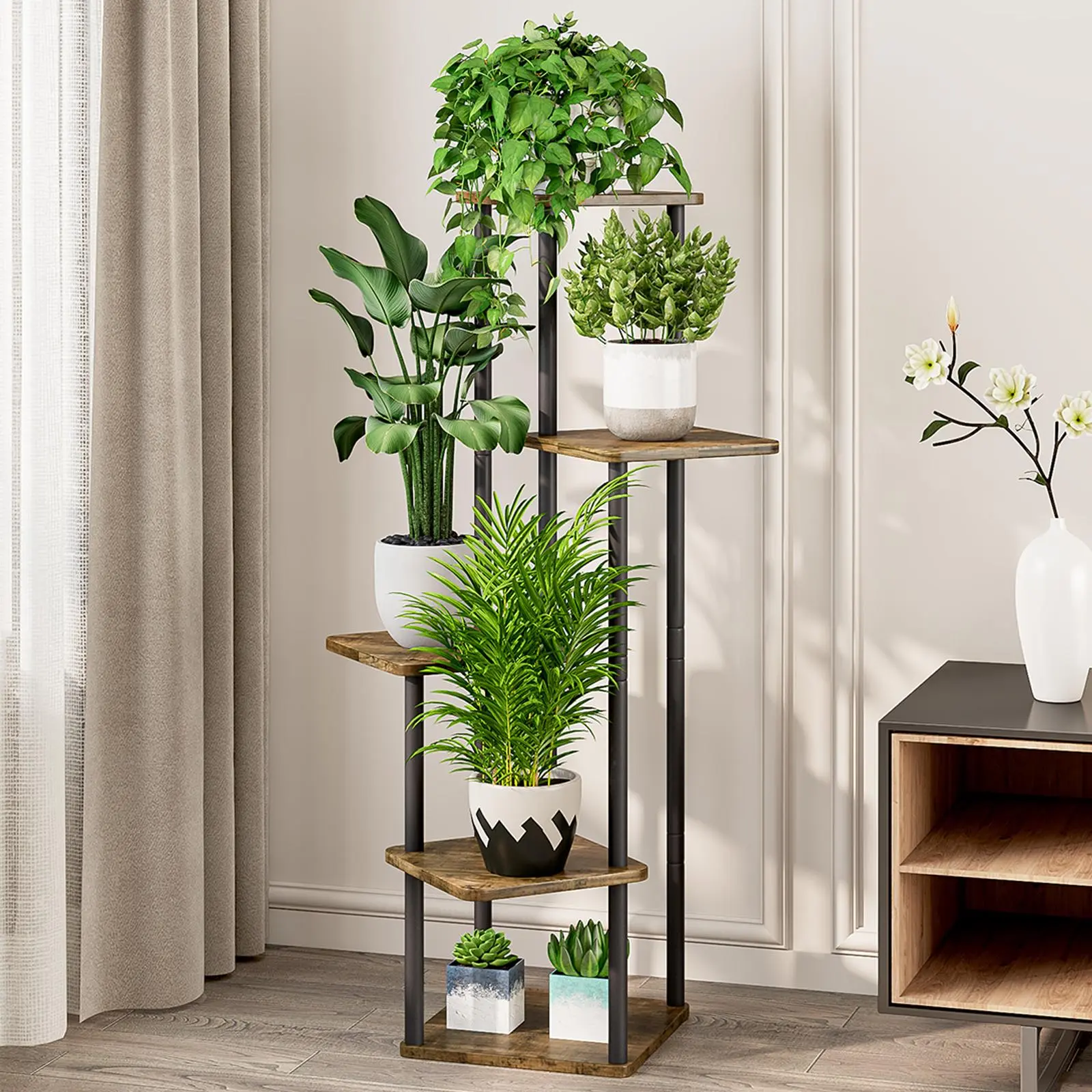 5 Tier Plant Stand Metal Flower Shelf Indoor for Multiple Plants Corner Tall Flower Holders for Patio Garden Living Room Balcony Bedroom Deals For You Days