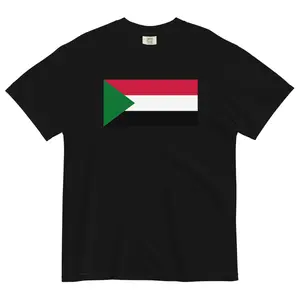 Sudan Flag T-Shirt | Unisex Premium Heavyweight Tee | National Emblem & Patriotic Apparel