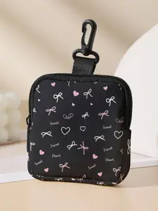 Butterfly Pattern Printed Coin Wallet, Stylish Wallet, Multifunctional Storage Bag, Durable Polyester, Digital Printing, Key Card Holder, Ideal Gift, Valentine's Day