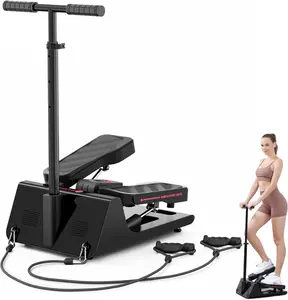 Mini Stepper for Home, 300LB Capacity Quiet Stair Stepper with Bands - Compact PVC Fitness Equipment with LCD Display, Perfect for Small Spaces & Apartment Workouts