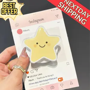 Kawaii Star Magnetic Phone Grip – Cute Yellow Star Magsafe Phone Stand, Adorable Star Phone Holder, Fun Gift for Star Lovers