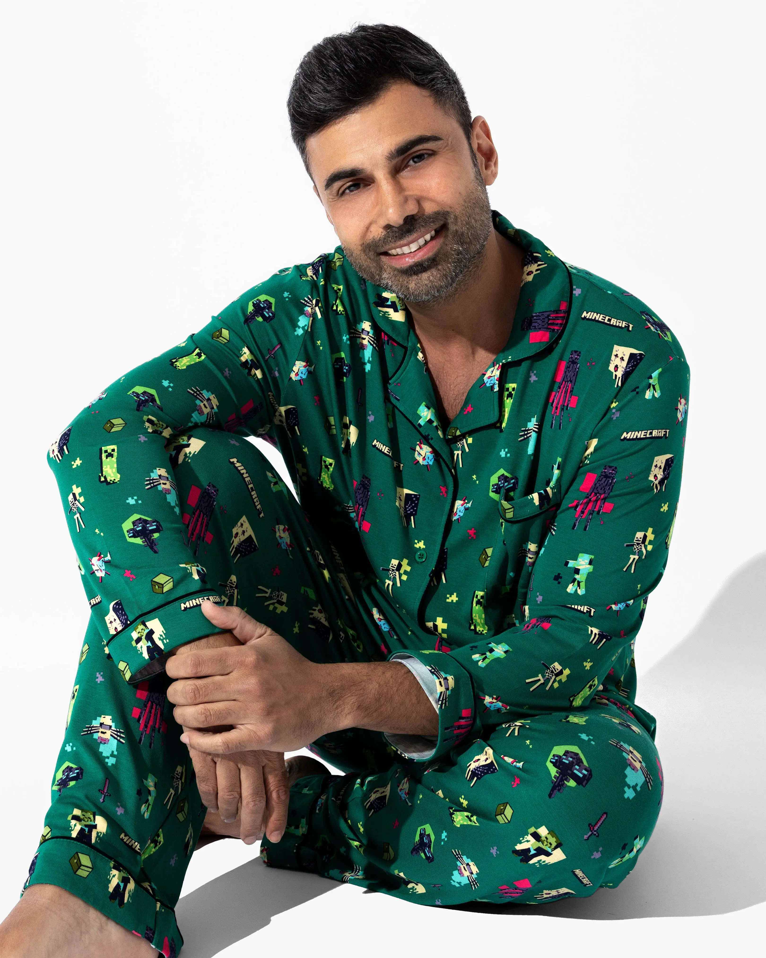Bellabu Bear Minecraft: Midnight Mobs Bamboo Men's Pajama Set