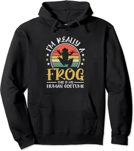 Retro Toad Vintage Im Really A Frog This Is My Human Costume Pullover Hoodie - Jhunbacan Shop 52B0CGVQ1BW5