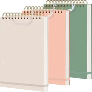 3 Pack Top Spiral Notebook 7"x10" Hardcover Steno Pads 240 Pages(120 Sheets) college Ruled  Cover Notepad Left-handed Notebooks for Work School Office (Aesthetic Color)