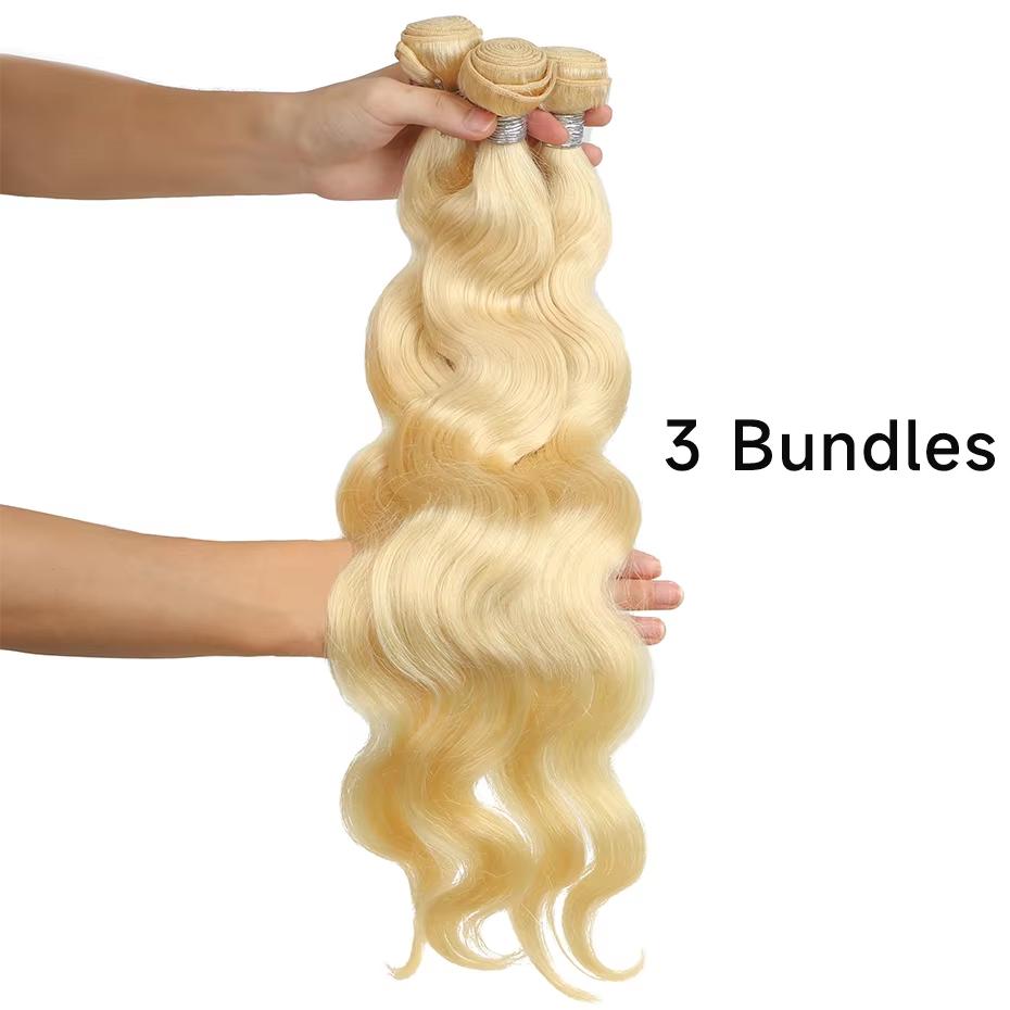 Rovess 613 Blonde Body Wave Bundles 12A Brazilian Virgin Human Hair Extensions 100% Unprocessed Real Hair for Women
