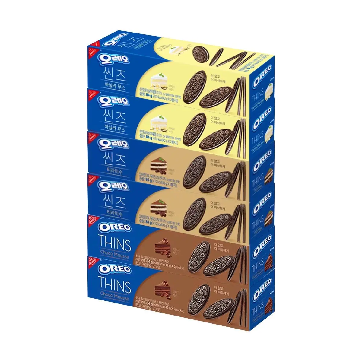 Oreo Korea Chocolate Mousse Tiramisu Vanilla Wafer Cookies 6 Box Combo Pack 84g Each