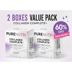 PURENUTRI Hydrolyzed Collagen Peptides with Vitamin C & Biotin, Daily Collagen Supplement, 30 Packets