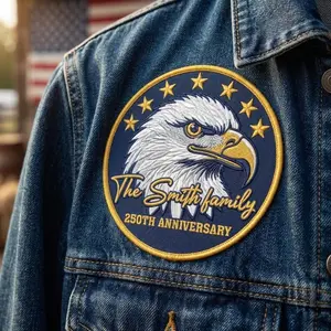 Personalized USA 250th Anniversary Patch Custom Family Name Embroidered Patriotic Eagle Patch 1776-2026 Gift USA Badge