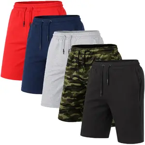 Men's 5 Pack Tech Fleece Performance Shorts With Heat Seal Zipper Pocket (Sizes, S-2XL)