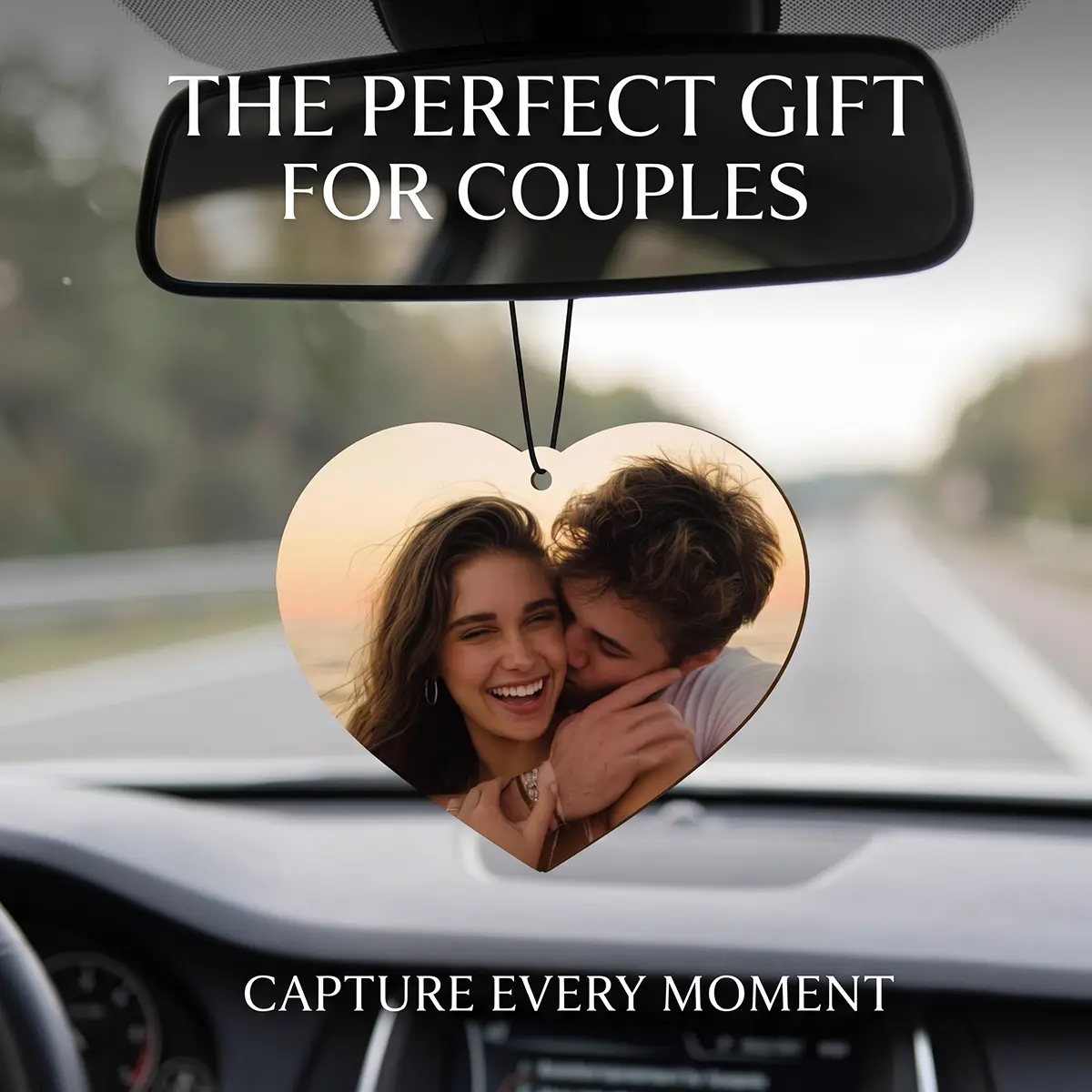 Customized air freshener for cars - double-sided photo personalized car odor air freshener, shaped like a heart, with photo odor air freshener for wardrobes, bathrooms, and hanging decorations