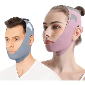 Anti Snore Chin Strap for CPAP Users Snore Stopper with Adjustable Chin Strap for Sleeping Comfortable Stop Snoring Solution Anti Snoring Devices Breathable and Reusable （Two Couple Outfits）