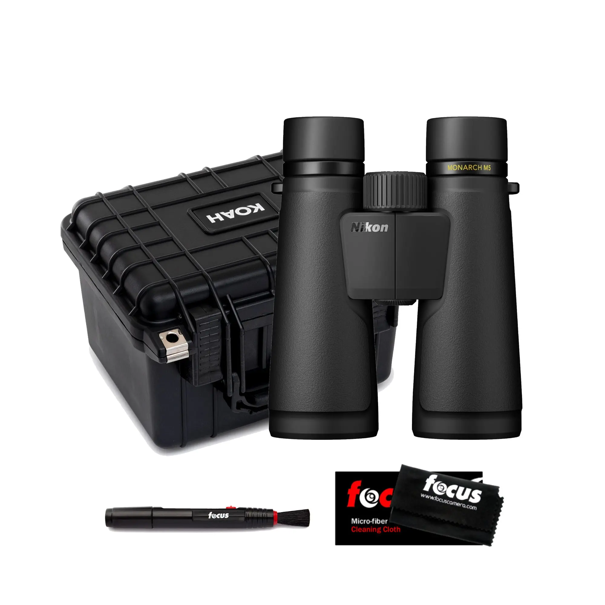 Nikon Monarch M5 12x50 Binoculars (Black) - Lightweight for Beach, Lake, Stargazing Use, with Hard Carry Case, Cleaning Kit, Eyeglasses-Compatible Design