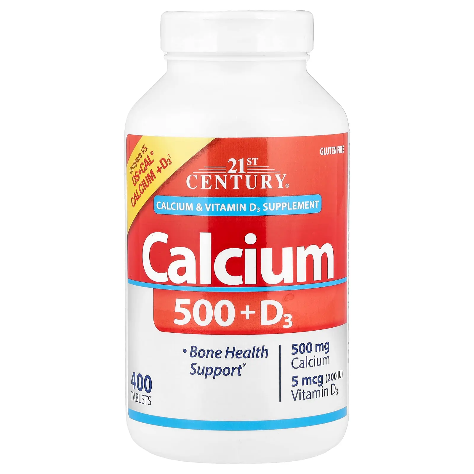 21st Century Calcium 500 + D3, 400 Tablets