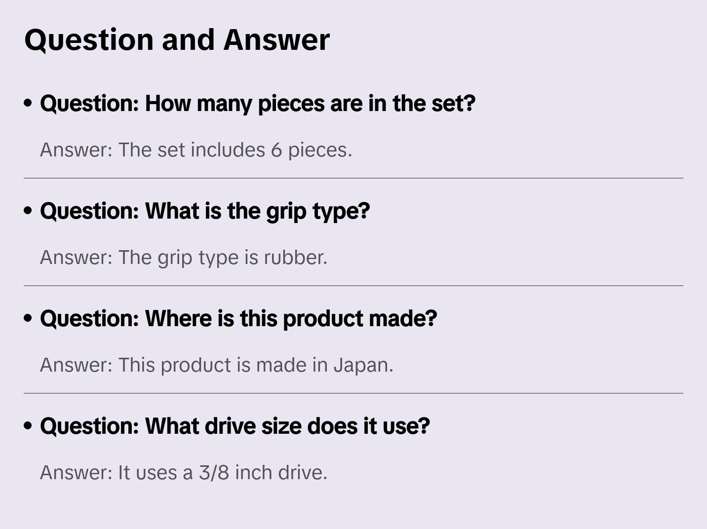 Koken AN318A 3/8 Inch Sq. Dr. Attack Driver Set Rubber Grip 6 Pieces