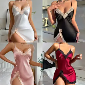 Lingerie for Women Nightgowns Negligee Sexy Slip Nighty Satin Chemise Teddy Sleepwear