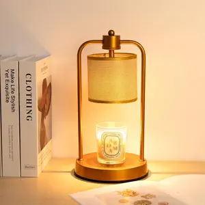 Electric Candle Warmer Lamp with Timer, Dimmable Wax Melts Warmer for Bedroom Home Decor - Linen